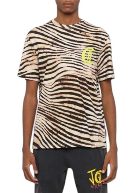 T-shirt stampa animalier con logo a contrasto JUST CAVALLI | T-shirt | 78OAHE04 CJ110R30